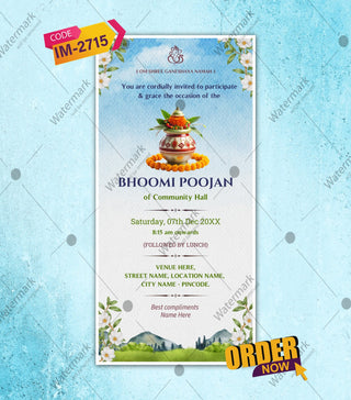 Bhoomi Poojan Invitation E-Card