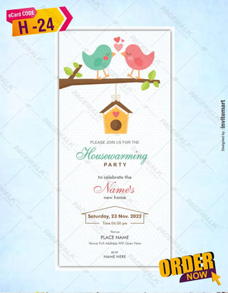 Birds Nest Housewarming Invitation Template