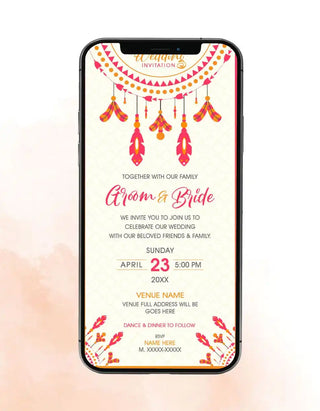 Bohemian Wedding Invitation Card