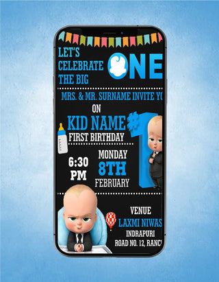 Boss Baby Birthday Invitation eCard 