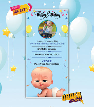 Boss Baby Birthday Invitation Card