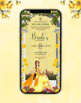 Bride Haldi Ceremony Invitations 