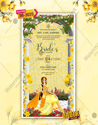 Bride Haldi Ceremony Invitations 