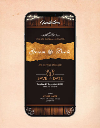 Brown Engagement Invitation