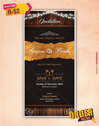 Brown Engagement Invitation