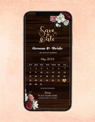 Brown Wedding Invitation Card