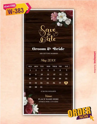 Brown Wedding Invitation Card