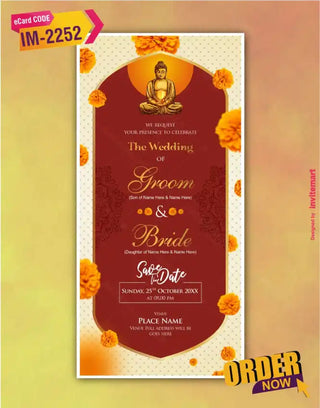 Buddhist Wedding Invitation Card