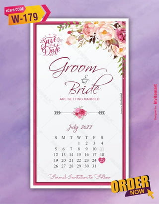 Calendar Save The Date Invite Card 