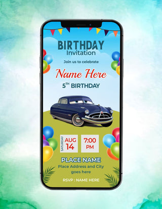 Car Theme Birthday Invitation