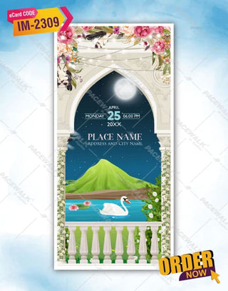 Caricature Engagement Invitation Card