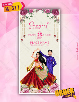 Caricature Multiple Function Wedding Invitation Pdf Card