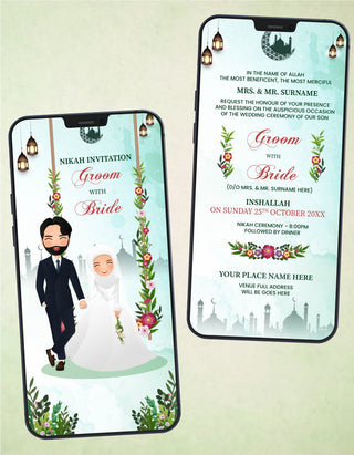 Caricature Nikah Invitation