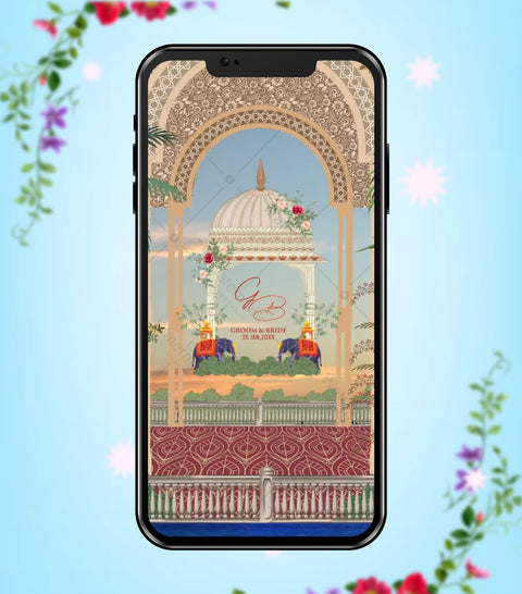 Caricature Muslim Nikah Wedding Invitation Video 