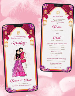 Caricature Wedding Invitation Card