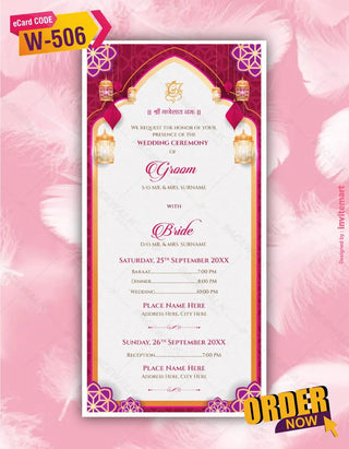 Caricature Wedding Invitation Card