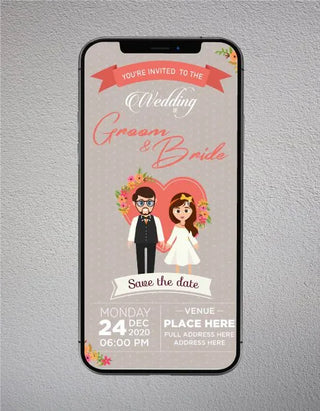 Cartoon Save The Date Ecard Maker Online 