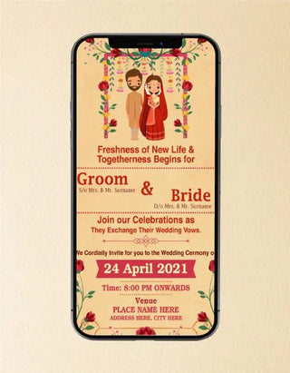 Cartoon Wedding Invitation Templates 