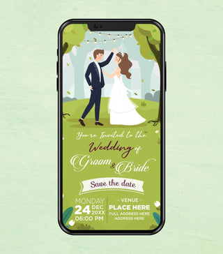 Cartoon Couple Wedding Invitation