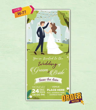 Cartoon Couple Wedding Invitation