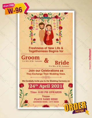 Cartoon Wedding Invitation Templates 