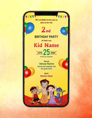 Chhota Bheem Birthday Party Invitation 