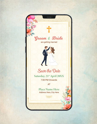 Christian Wedding Save the Date Card 