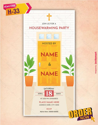 Christian Housewarming Party Invitation Card 