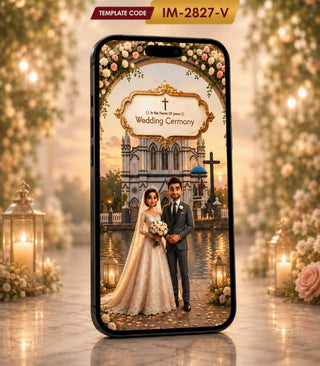 Christian Wedding Invitation Video | AI Church Wedding eInvite | IM-2827-V