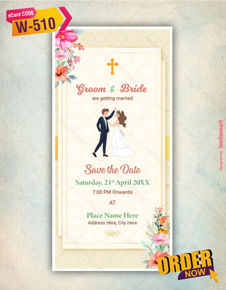 Christian Wedding Save the Date Card 