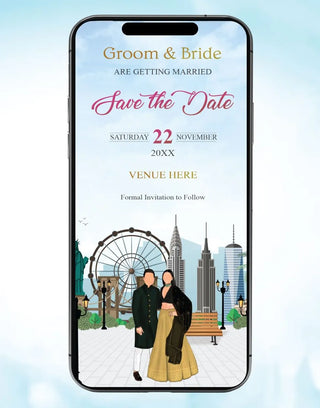 City Skyline Wedding Invitations 