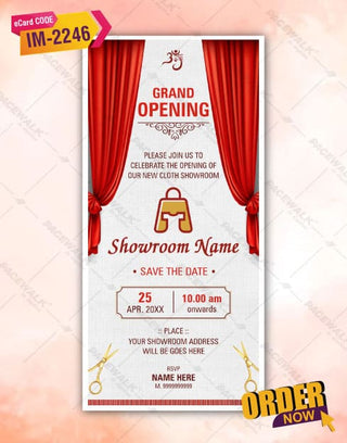 Cloth Shop Opening Invitation Card 