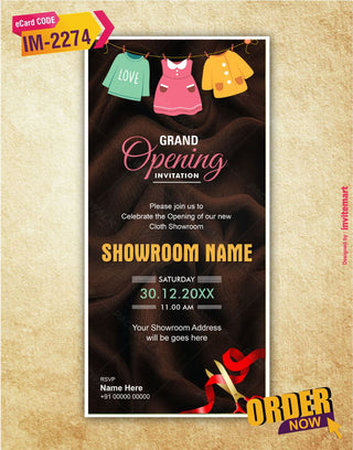 Cloth Shop Opening Invitation