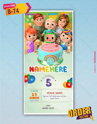 Cocomelon Birthday Invitation