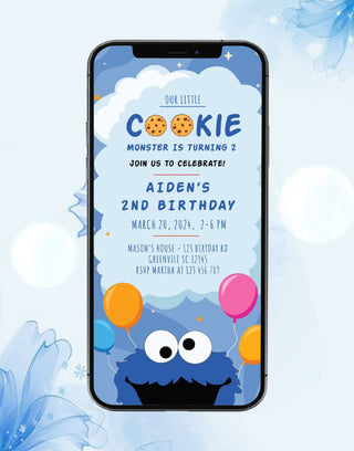 Cookie Monster Birthday Invitation