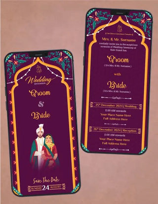 Couple Wedding Invite PDF Cards 