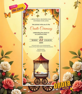 Cradle Ceremony Digital Invitation Card for Baby