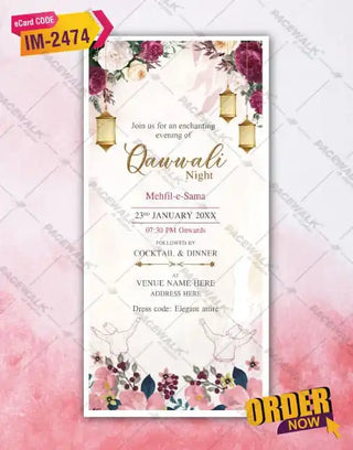 Custom Qawwali Night Invitation |