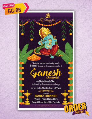 Custom Ganesh Chaturthi Invitation eCard