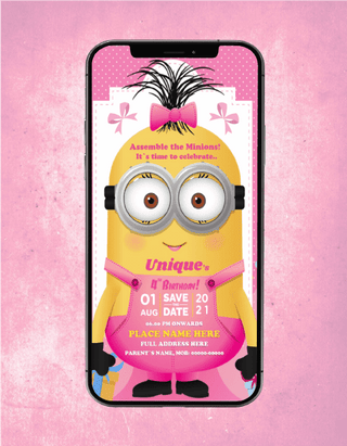 Cute Minions Invitation Card