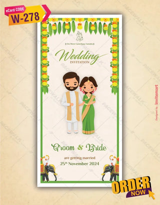 Cute Bride And Groom Wedding Invitation 