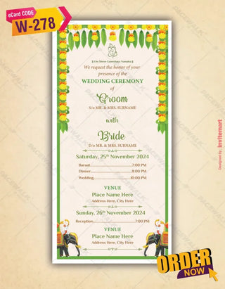 Cute Bride And Groom Wedding Invitation 