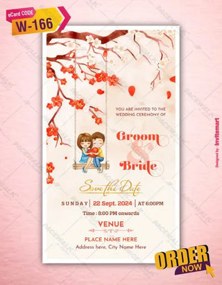 Cute Cartoon Couple Save the Date