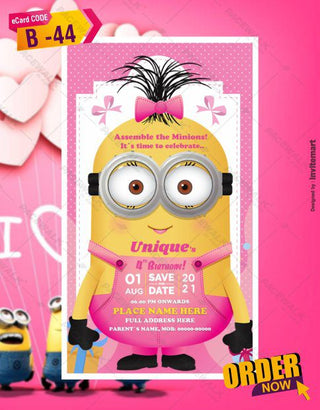 Cute Minions Invitation Card