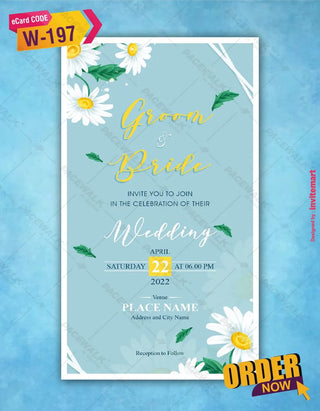 Daisy Floral Wedding Invitations 