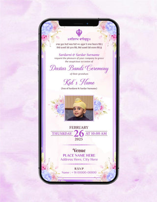 Dastar Bandi Ceremony Invitation Card