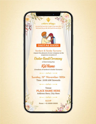 Dastar Bandi Ceremony Invitation 