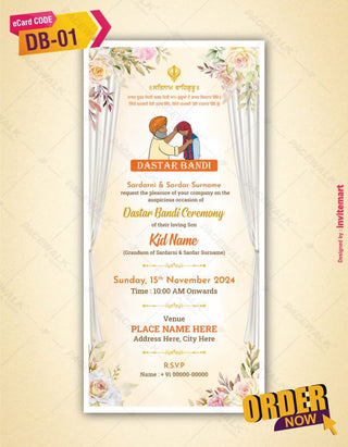 Dastar Bandi Ceremony Invitation 