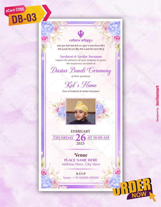 Dastar Bandi Ceremony Invitation Card