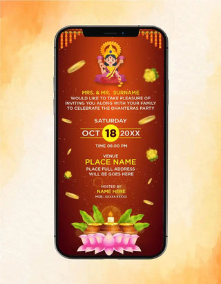 Dhanteras Invitation Card